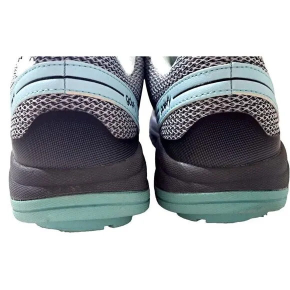 GDefy Women's 8 Mighty Walk Gray &amp; Aqua Low Cut Lace Up Sneakers