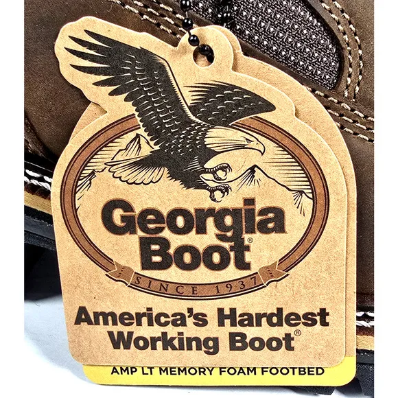 Georgia Boot LTX Men's Size 10.5W Brown Logger Waterproof 9&quot; Work Boots GB00616