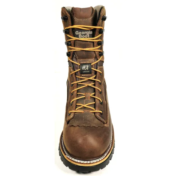 Georgia Boot LTX Men's Size 10.5W Brown Logger Waterproof 9&quot; Work Boots GB00616