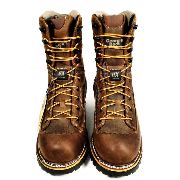 Georgia Boot LTX Men's Size 10.5W Brown Logger Waterproof 9&quot; Work Boots GB00616