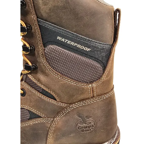 Georgia Boot LTX Men's Size 10.5W Brown Logger Waterproof 9&quot; Work Boots GB00616