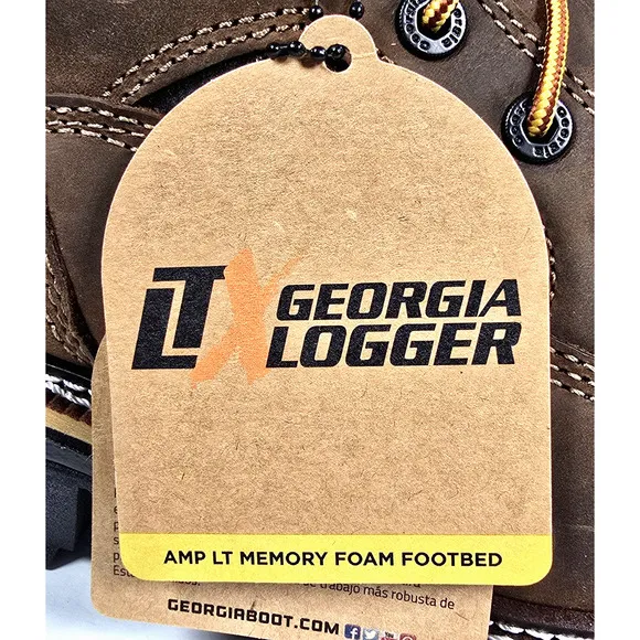 Georgia Boot LTX Men's Size 10.5W Brown Logger Waterproof 9&quot; Work Boots GB00616
