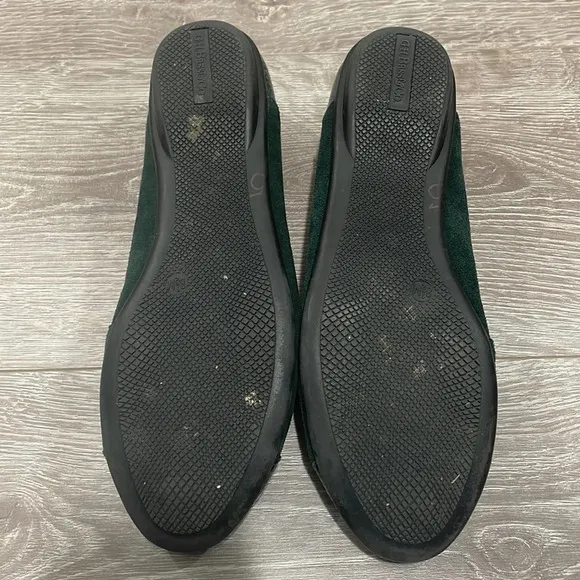 G.H. BASS &amp; CO Cara Green Leather Suede Reptile Ballet Flat 8.5