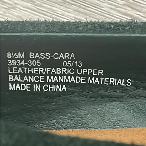 G.H. BASS &amp; CO Cara Green Leather Suede Reptile Ballet Flat 8.5