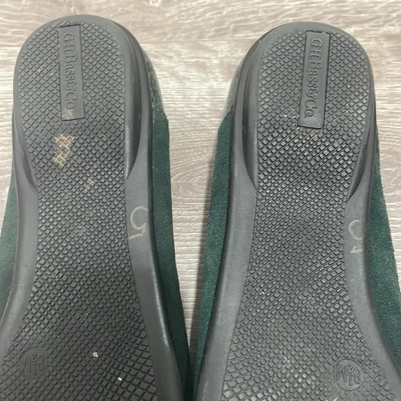 G.H. BASS &amp; CO Cara Green Leather Suede Reptile Ballet Flat 8.5