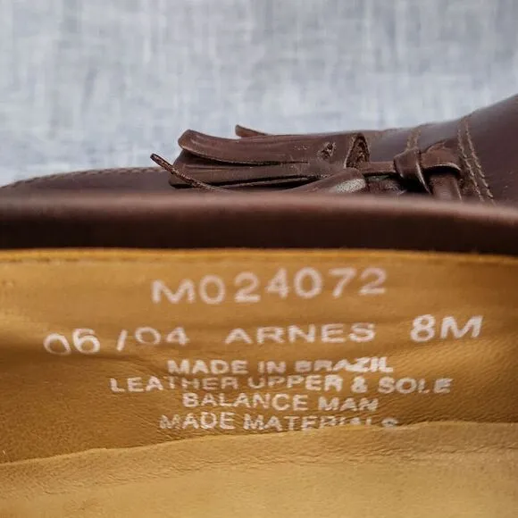 G.H. Bass Loafers Arnes Brown Leather Kiltie Tassel M024072  Men's 8M