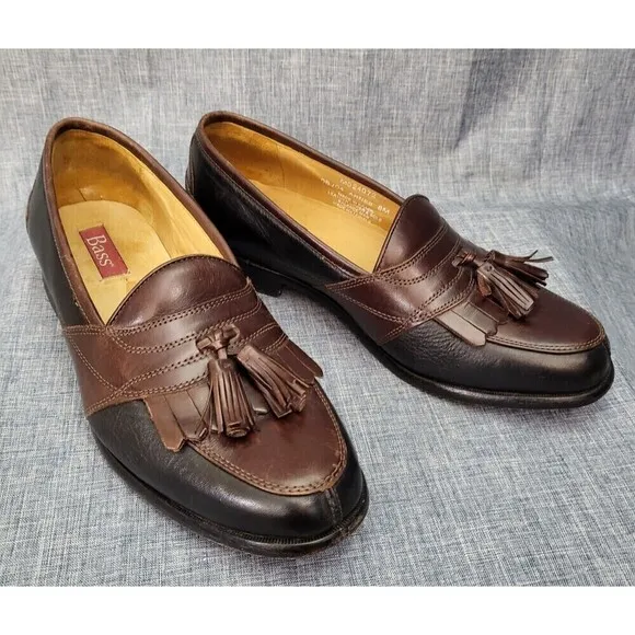 G.H. Bass Loafers Arnes Brown Leather Kiltie Tassel M024072  Men's 8M