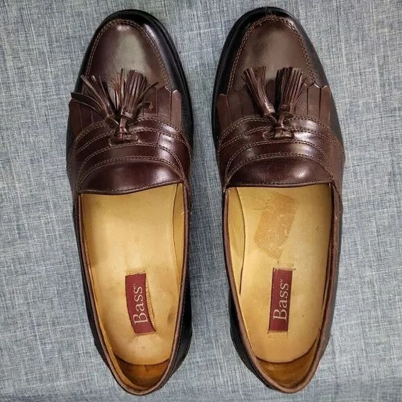 G.H. Bass Loafers Arnes Brown Leather Kiltie Tassel M024072  Men's 8M