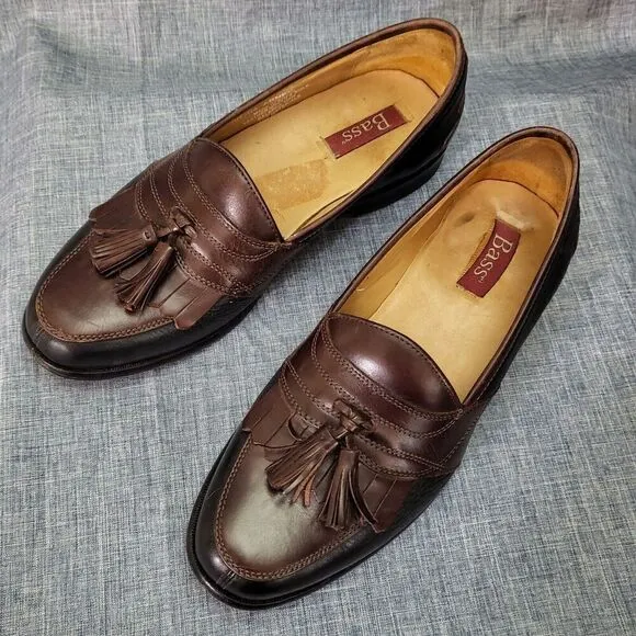 G.H. Bass Loafers Arnes Brown Leather Kiltie Tassel M024072  Men's 8M