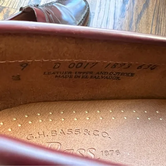 G.H.Bass Classic Mens Burgundy Wine Larson Penny Loafers