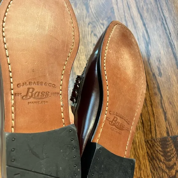 G.H.Bass Classic Mens Burgundy Wine Larson Penny Loafers