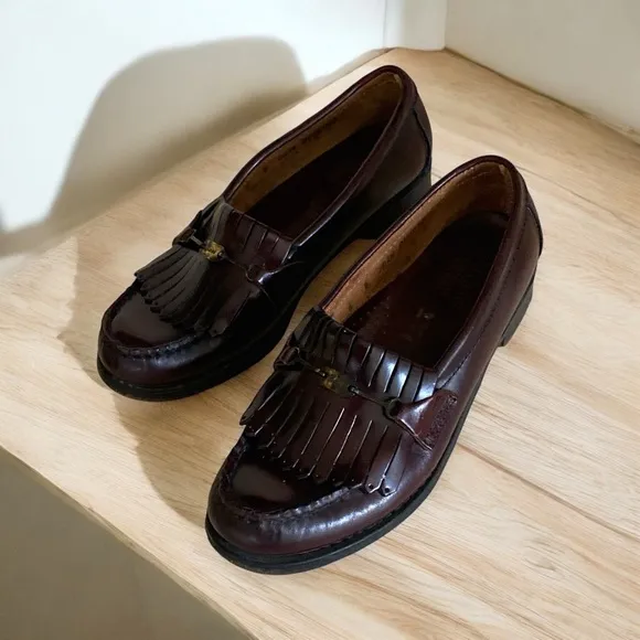 G.H.Bass Weejuns Oxblood Leather Loafers Kiltie Horse-Bit Women’s Size 6 Casual