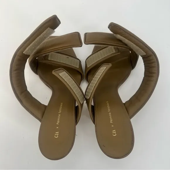 Gia Borghini x Pernille Telsbaek Perni 03 Two-Strap Padded Leather Sandal 10