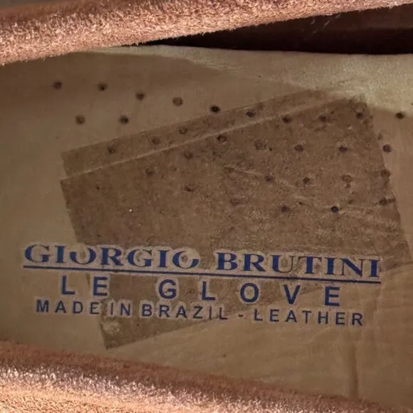 Giorgio Brutini Le Glove Brown Suede Leather Driving Loafers Moccasins 9.5 M