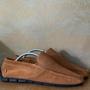 Giorgio Brutini Le Glove Brown Suede Leather Driving Loafers Moccasins 9.5 M