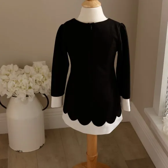 Girls Couture Black White Long Sleeve Dress 3T Biscotti Kate Mack Embellished