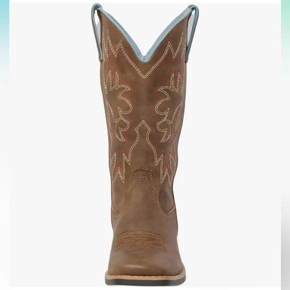 Girl’s Western Cowboy Mid Calf Square Toe Cowgirl Boots