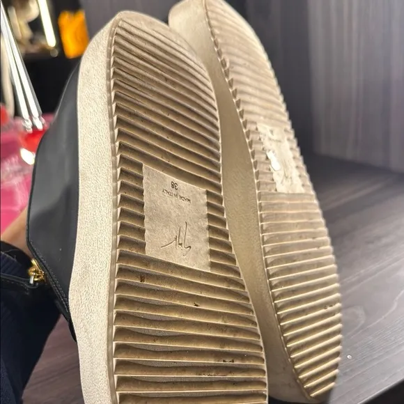 Giuseppe Zanotti Black and Gold Leather Loafers