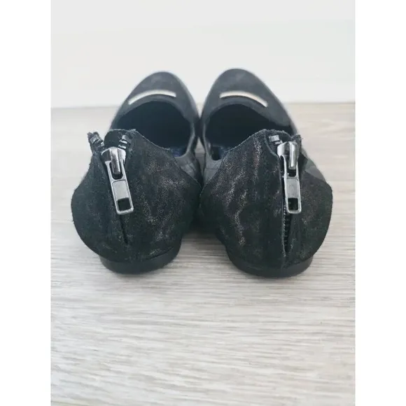 Glory Gold Groove Black Leopard Cheetah Animal Print Fur Hair Flats Loafers 8.5
