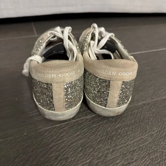 Golden Goose Superstar Glitter Sneakers Size 38