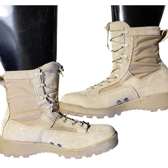 Gorpcore Wellco Military Mens 11R Tan Leather Outdoor Sport Vibram Lugged Soles