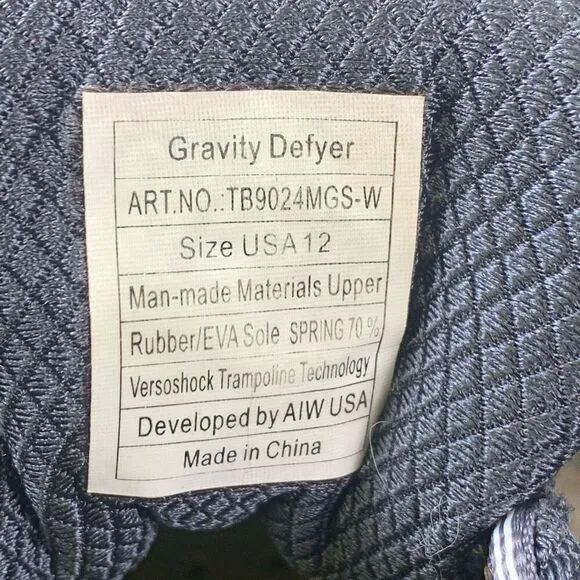 Gravity Defyer Women’s Size 12 Mighty Walk Sneakers Black Athletic Shoes