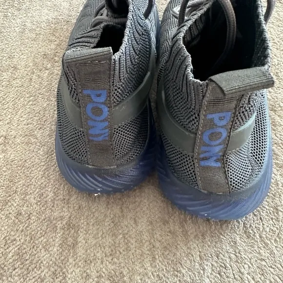 Gray and Blue Knit Sneakers