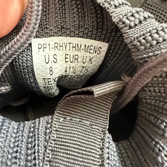 Gray and Blue Knit Sneakers