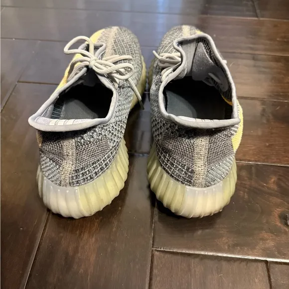 Gray and Yellow Knit Sneakers