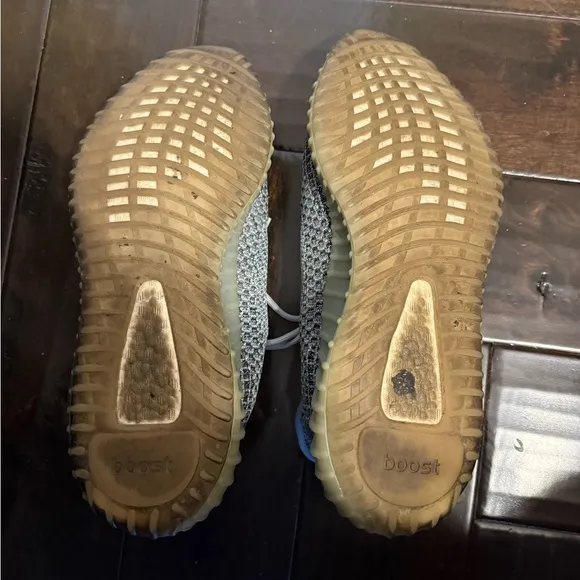 Gray and Yellow Knit Sneakers