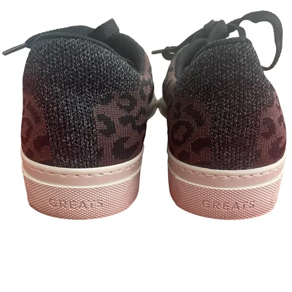 Greats Brooklyn Leopard Brown Black Print Knit Sneakers Size 9