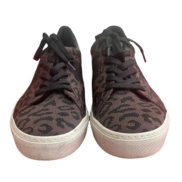 Greats Brooklyn Leopard Brown Black Print Knit Sneakers Size 9