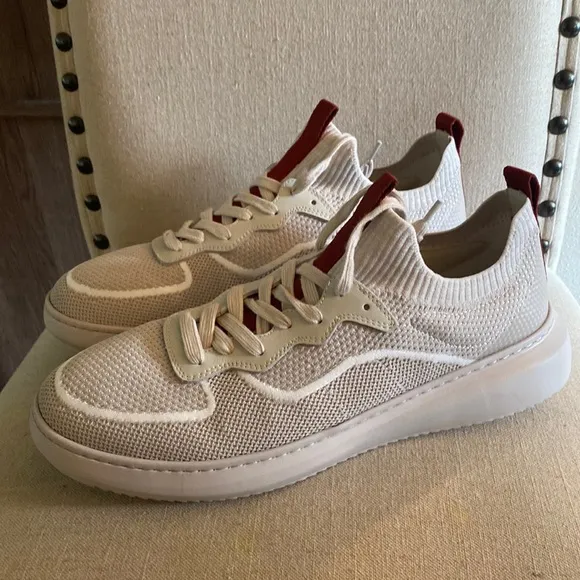 Greats Brooklyn Men’s Knit Sneakers Cream Tan Size 12