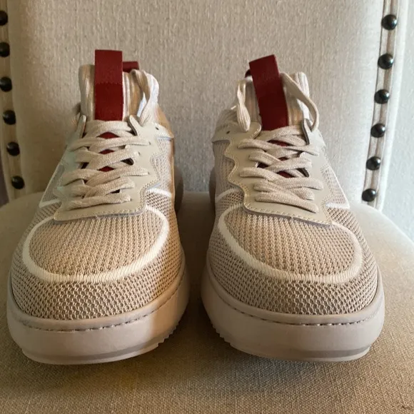 Greats Brooklyn Men’s Knit Sneakers Cream Tan Size 12
