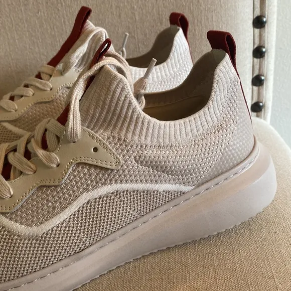 Greats Brooklyn Men’s Knit Sneakers Cream Tan Size 12
