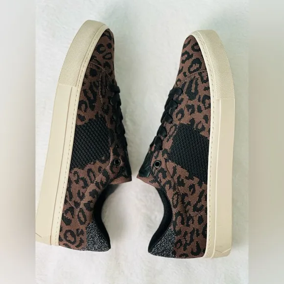 GREATS Brooklyn The Royale Knit Leopard Print Sneakers Size 8.5 W