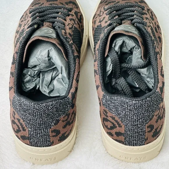 GREATS Brooklyn The Royale Knit Leopard Print Sneakers Size 8.5 W