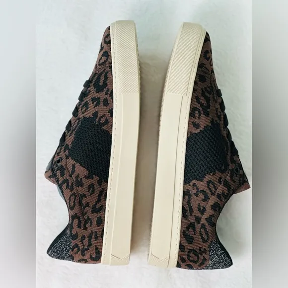 GREATS Brooklyn The Royale Knit Leopard Print Sneakers Size 8.5 W