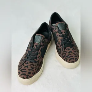 GREATS Brooklyn The Royale Knit Leopard Print Sneakers Size 8.5 W