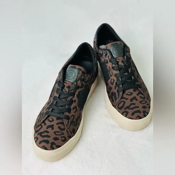 GREATS Brooklyn The Royale Knit Leopard Print Sneakers Size 8.5 W