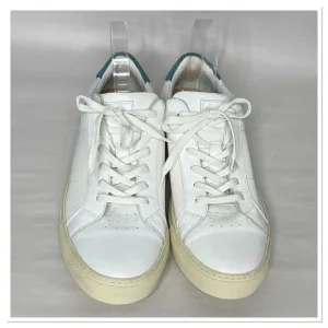 Greats Men’s White and Blue Leather &amp; Knit Trainers Sz US 10.5 EUR 43.5