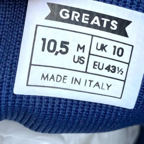 Greats Royal Knit Mens Navy Blue Sneakers No Insoles Sz 10.5