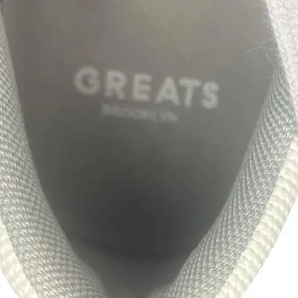 GREATS Royale Gray/White Knit Lace Up Sneakers Women’s Size 8.5