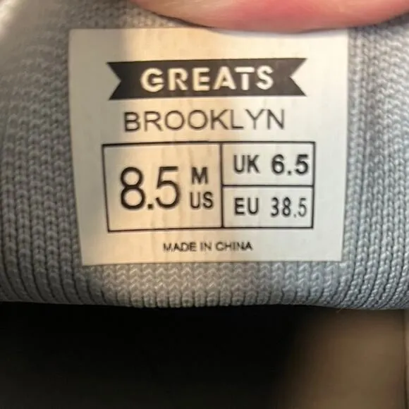 GREATS Royale Gray/White Knit Lace Up Sneakers Women’s Size 8.5