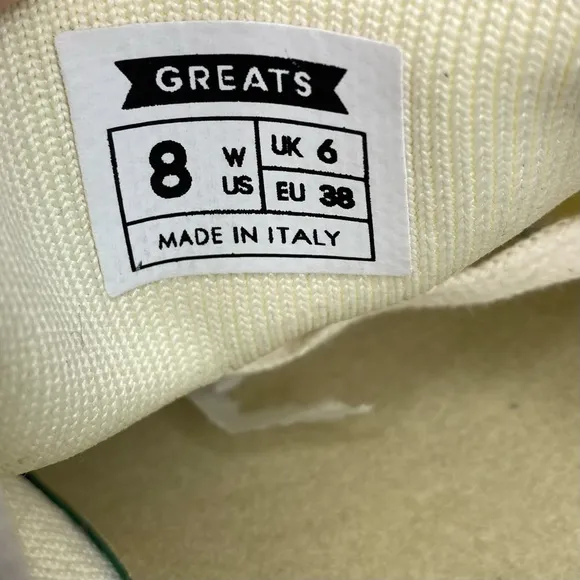 Greats Royale Knit Sneakers Off White Size 8