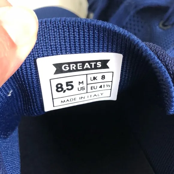 Greats The Royale Knit Blue / White Sneakers Size 8.5