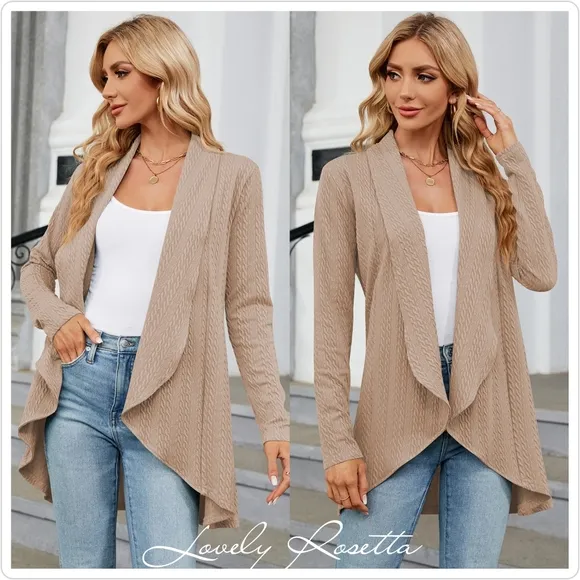Green Lightweight Open Front Cardigan