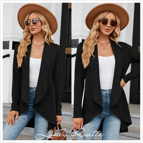 Green Lightweight Open Front Cardigan