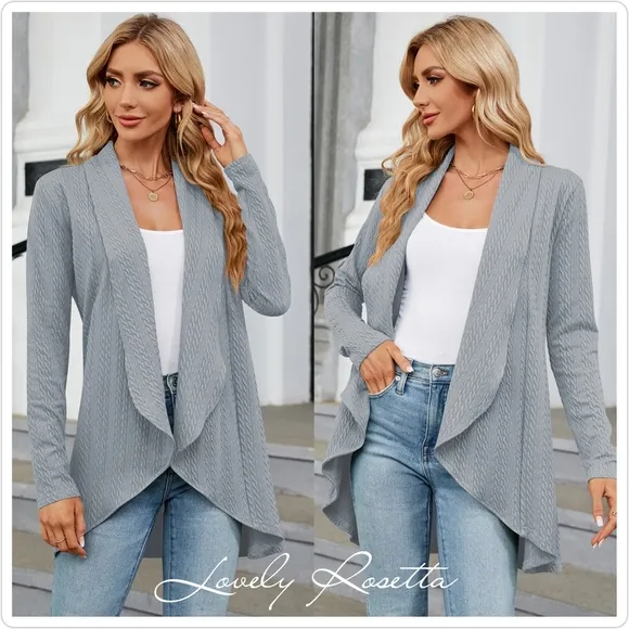 Green Lightweight Open Front Cardigan
