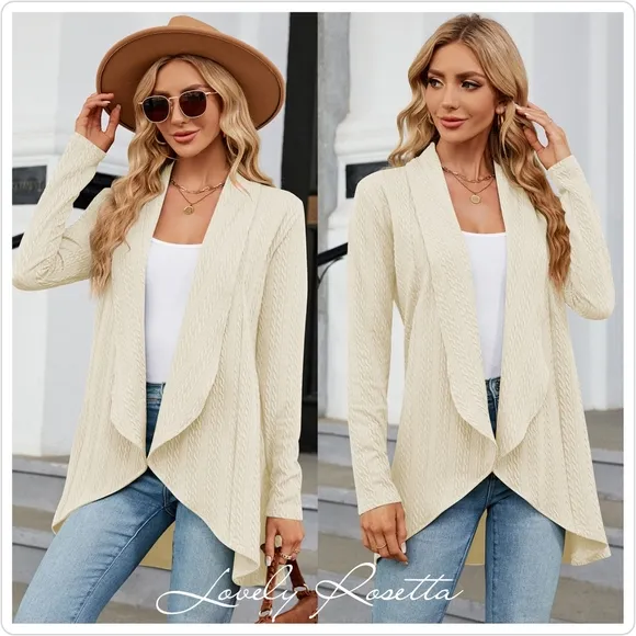 Green Lightweight Open Front Cardigan